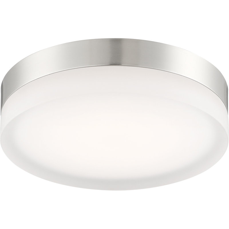 Pavillion Glass LED Flush Mount, Brushed Nickel, 3" H x 10.75" W x 10.75" D