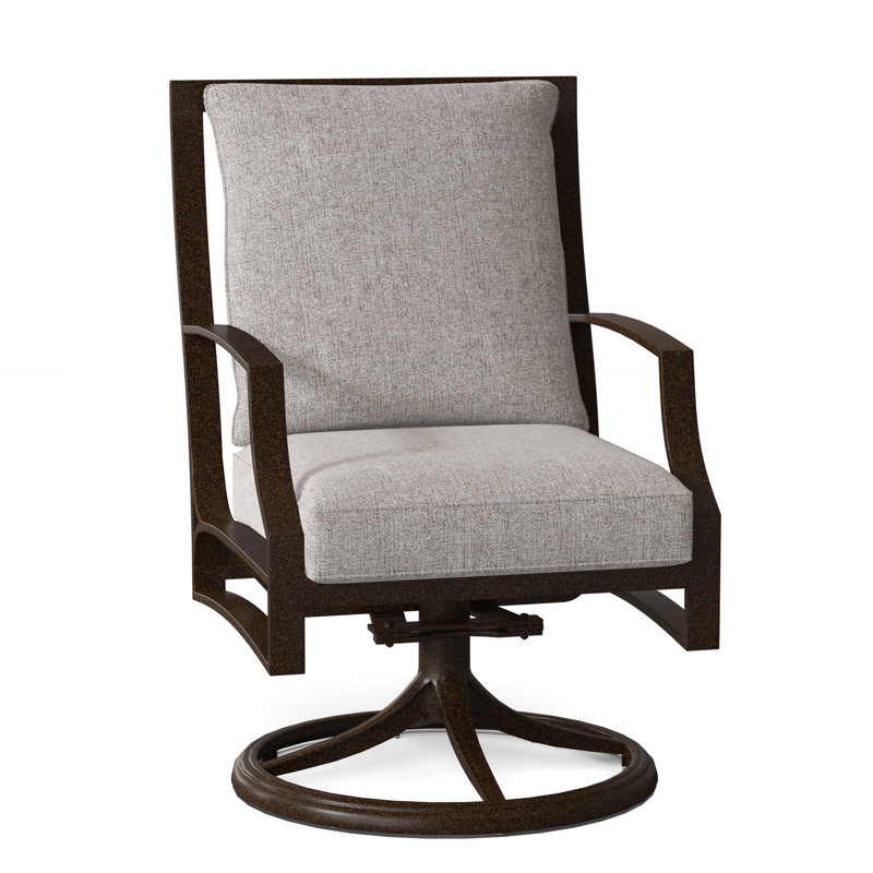 Seal Cove Outdoor Dining Armchair, Denver Scarlett Sunbrella®, Chestnut Brown