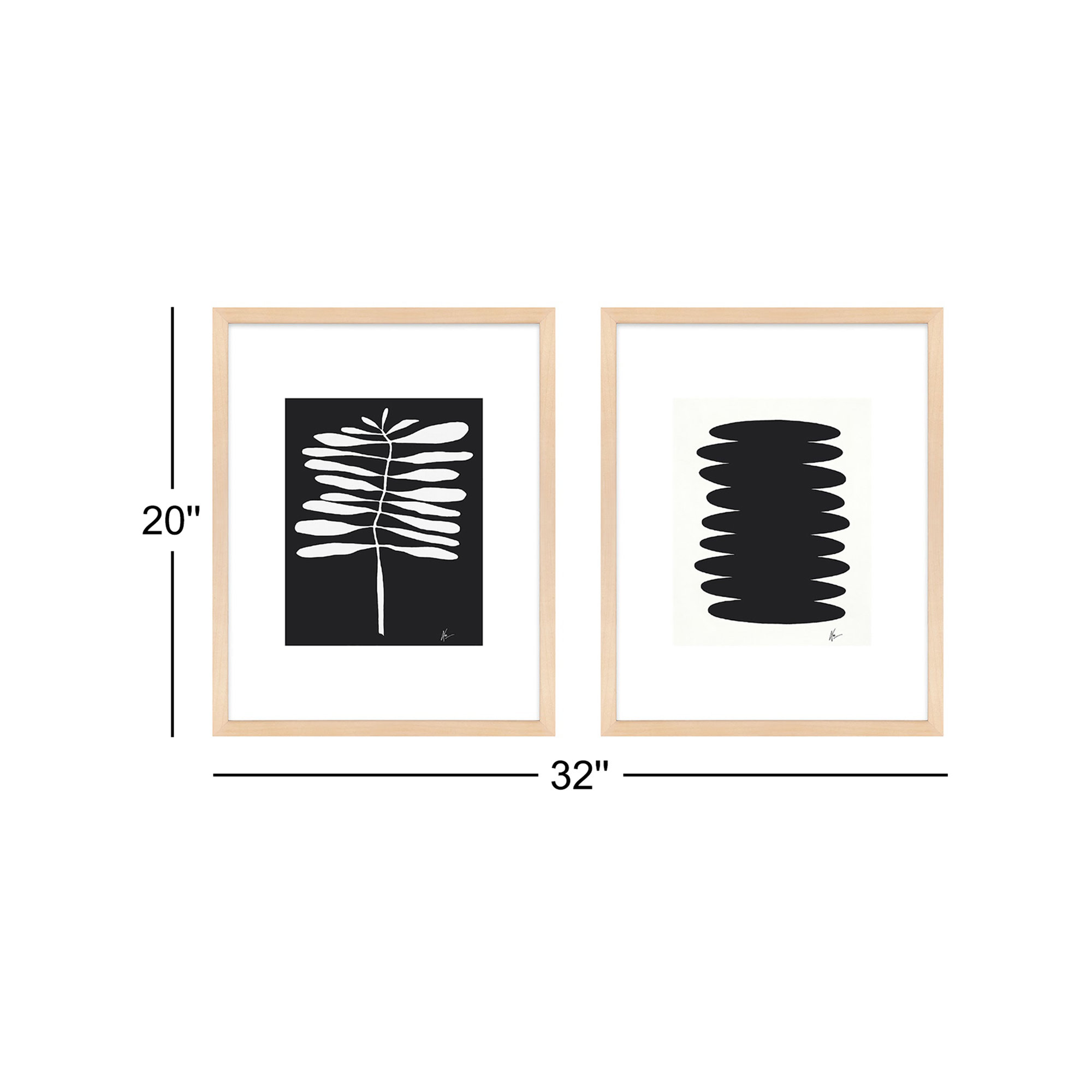 Flora 5&6 by Lee Lessem, Brown Framed, 20" H x 32" W x 1.25" D