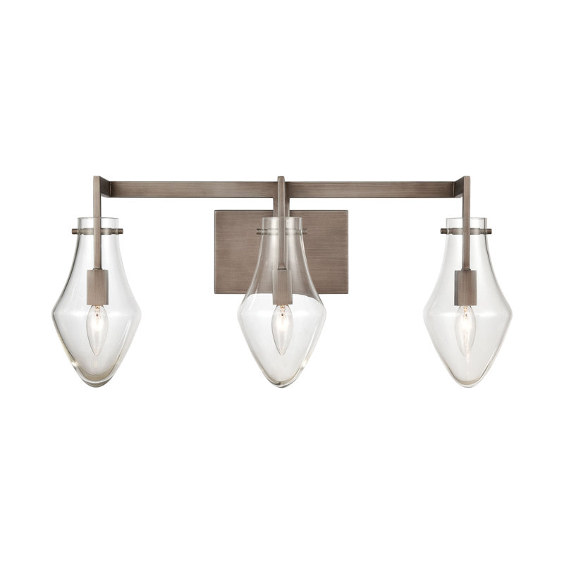 Éclairage pour meuble-lavabo 3 lumières 26 po - zinc patiné Culmination, H 12 po x l 26 po x P 7 po, Trois lumières