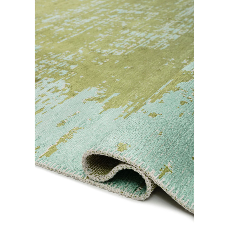 Daryia Abstract Hand Loom Indoor / Outdoor Area Rug, Rectangle 6'7" x 9'10"