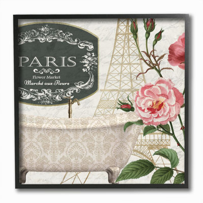 «Paris Flower Market Bath Tub» par Kim Allen - impression d'art graphique