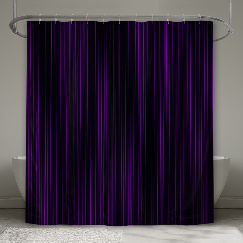 Rideaux de douche mauves à rayures verticales très longs, L 70 po x H 93 po