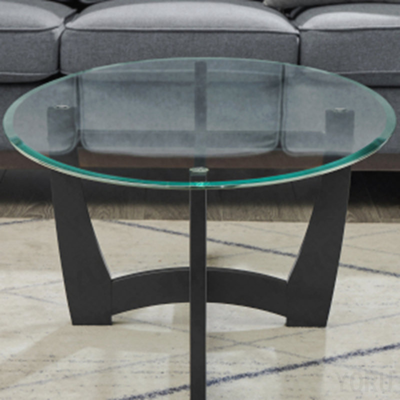 Table basse 48 "ovale en verre - petite - noire