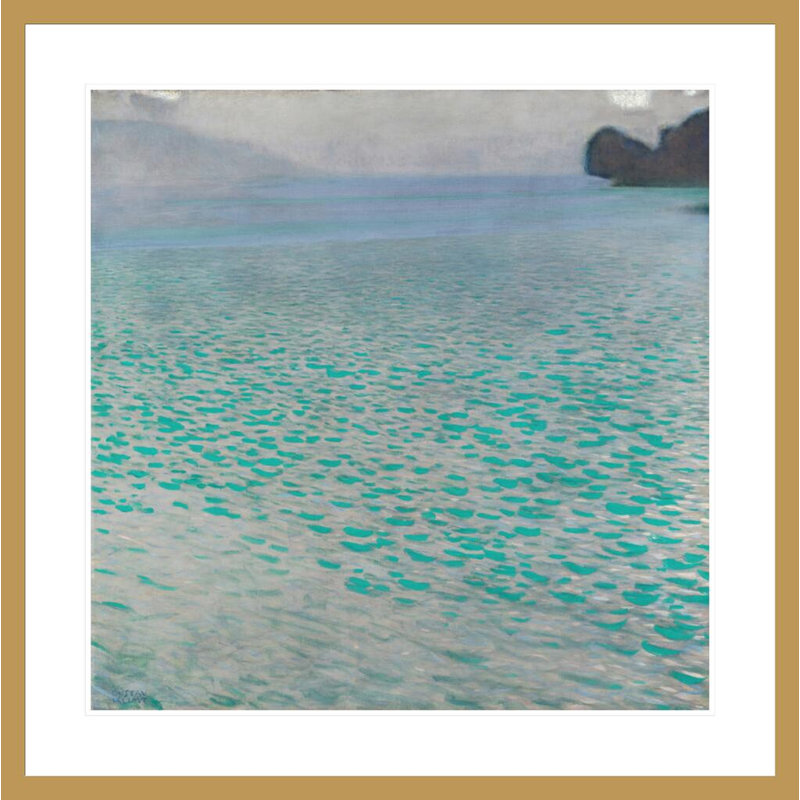 «On Lake Attersee» par Gustav Klimt, impression giclée encadrée, H 33,57 po x l 33,5 po