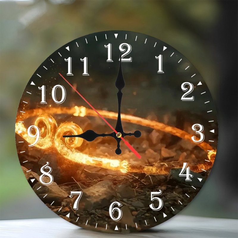 Horloge murale en bois 10 po, mouvement silencieux, à piles (piles AA non incluses), décor artistique, parfait pour les décorations