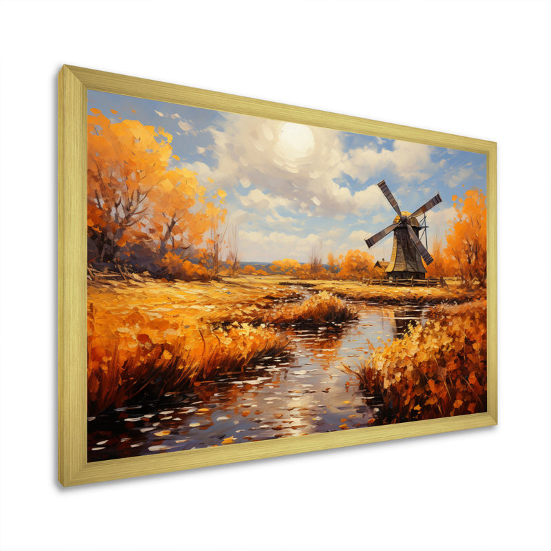 Mill Wind Radiant Spin - Imprimé, Cadre doré à une seule photo, H 34 po x l 44 po x P 1,5 po