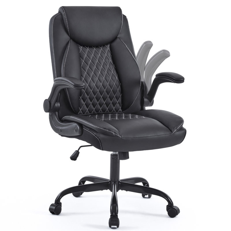 Fauteuil de bureau ergonomique en cuir, Noir