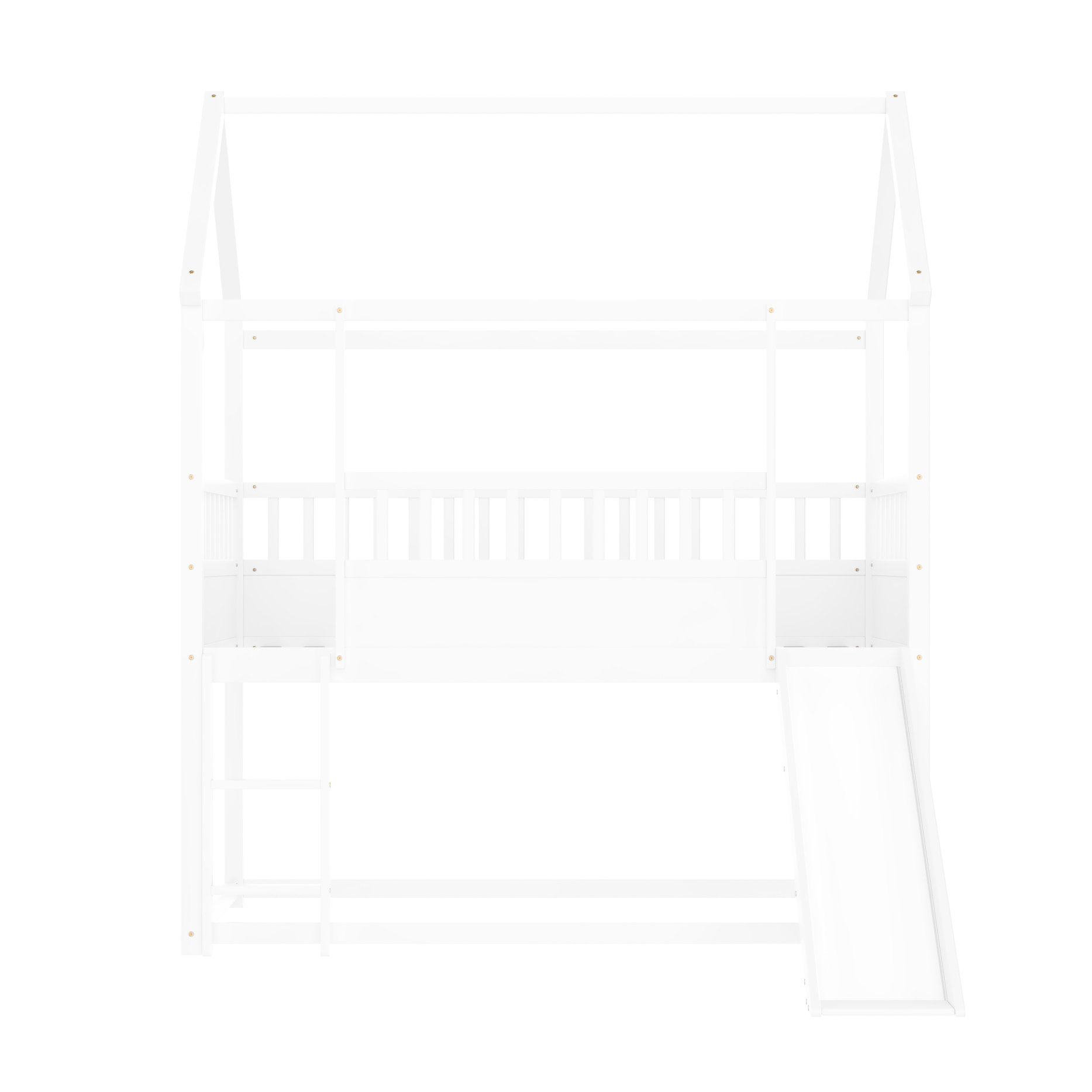 Ophelia & Co. White Twin Over Bunk Bed With Convertible And Stable ...
