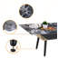 Table basse avec plateau en verre marbré noir-782518661