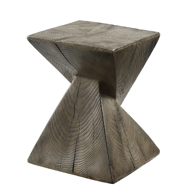 Weathered Oak Finish Accent Table