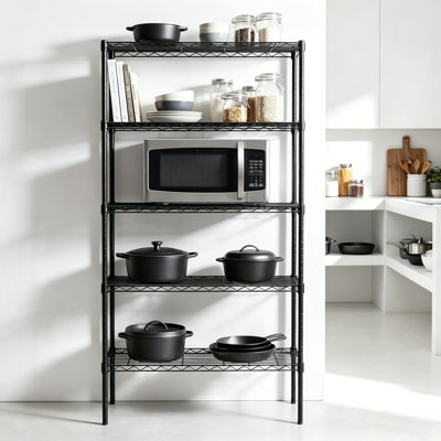 5-Tier Adjustable Wire Shelving Unit , Heavy-Duty Metal Storage Rack
