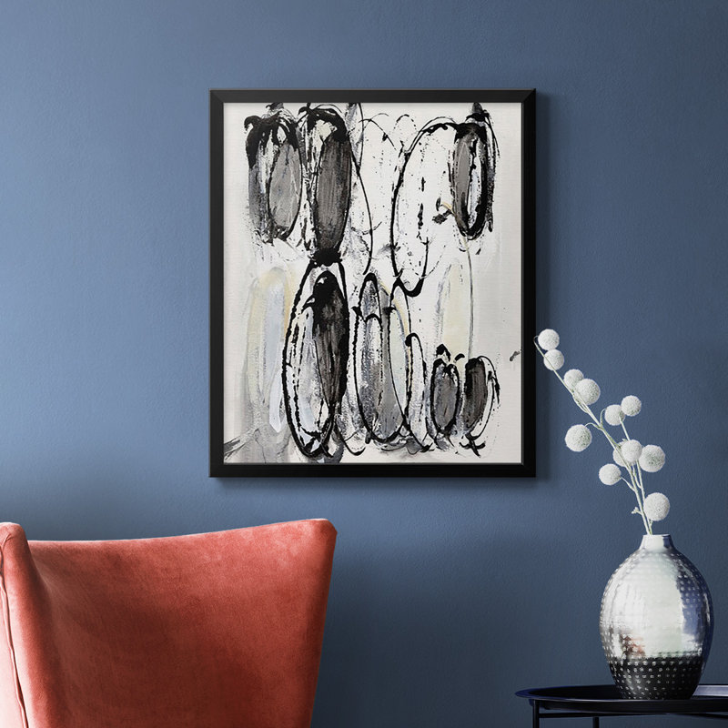 Toile encadrée grise de première qualité Grey Scribbles II, Noir, H 24 po x l 20 po