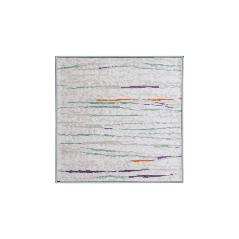 Tapis bleu soyeux et moelleux, Carré 3 pi