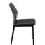 4 chaises de salle à manger en cuir PU gris foncé - modernes, confortables avec des pieds en métal et un siège rembourré épais pour la chambre, la cuisine, un appartement de 4 carreaux gris et une maison moderne