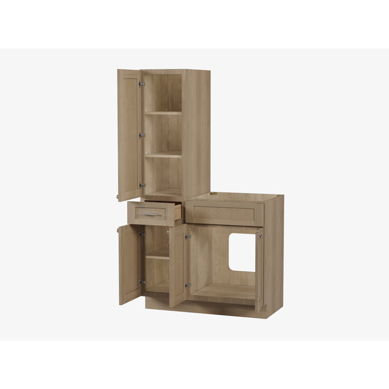 Meuble-lavabo simple 39 po Disar, Chêne naturel