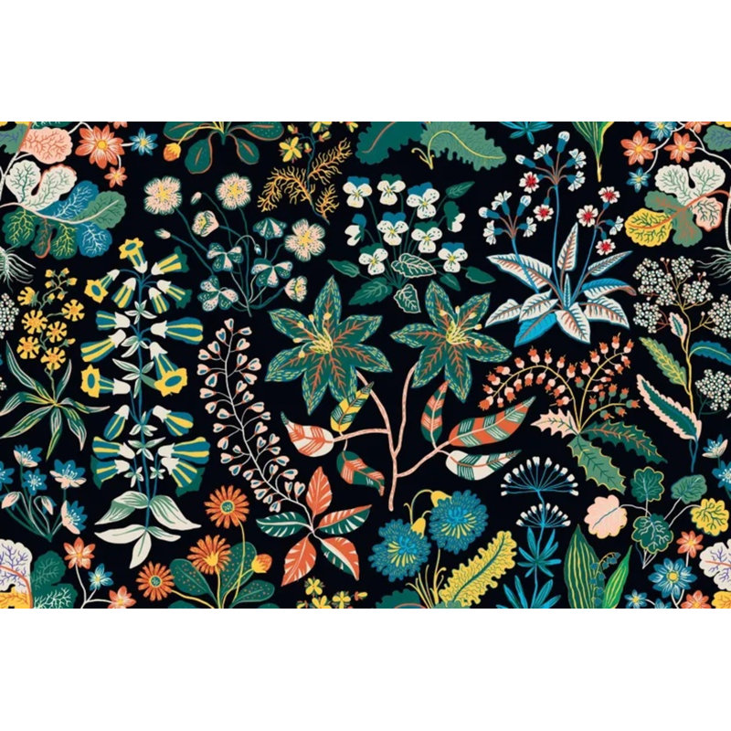 Adhésif mural floral coloré, L 138 po x l 105,96 po