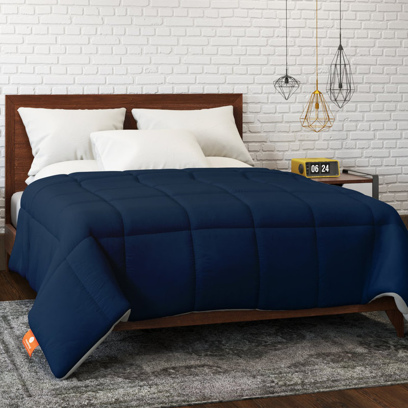 Édredon en duvet en microfibre hypoallergénique The Original Heavenly, Très grand, Bleu/Gris
