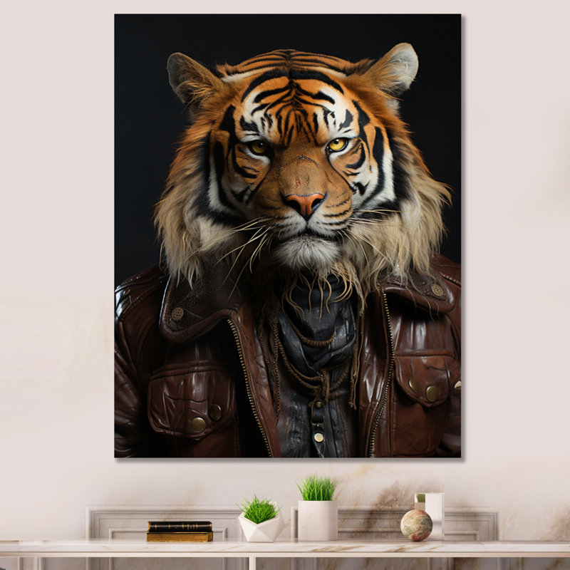 «Stylish Tiger I», reproduction sur toile, H 32 po x l 24 po x P 1 po, Toile tendue