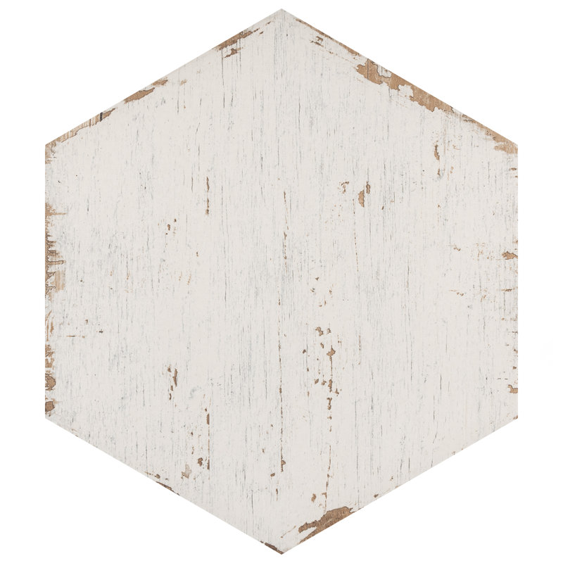 Retro Hex 14" x 16" Porcelain Wood Look Wall & Floor Tile