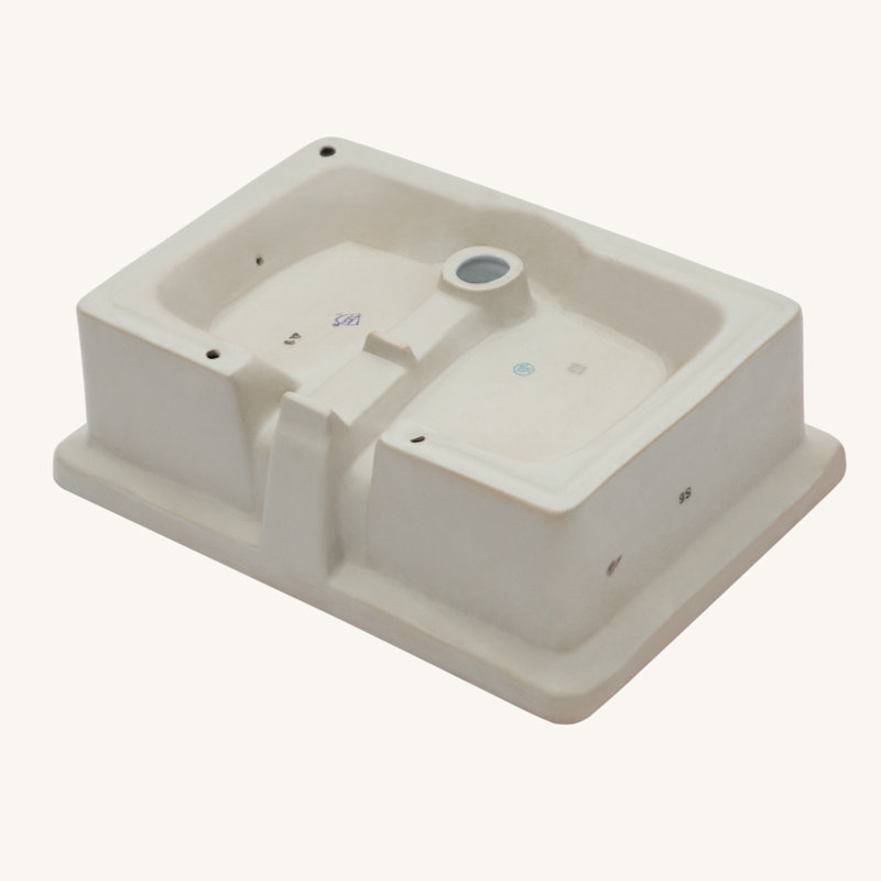 22" White Ceramic Rectangular Undermount Bathroom Sink with Overflow