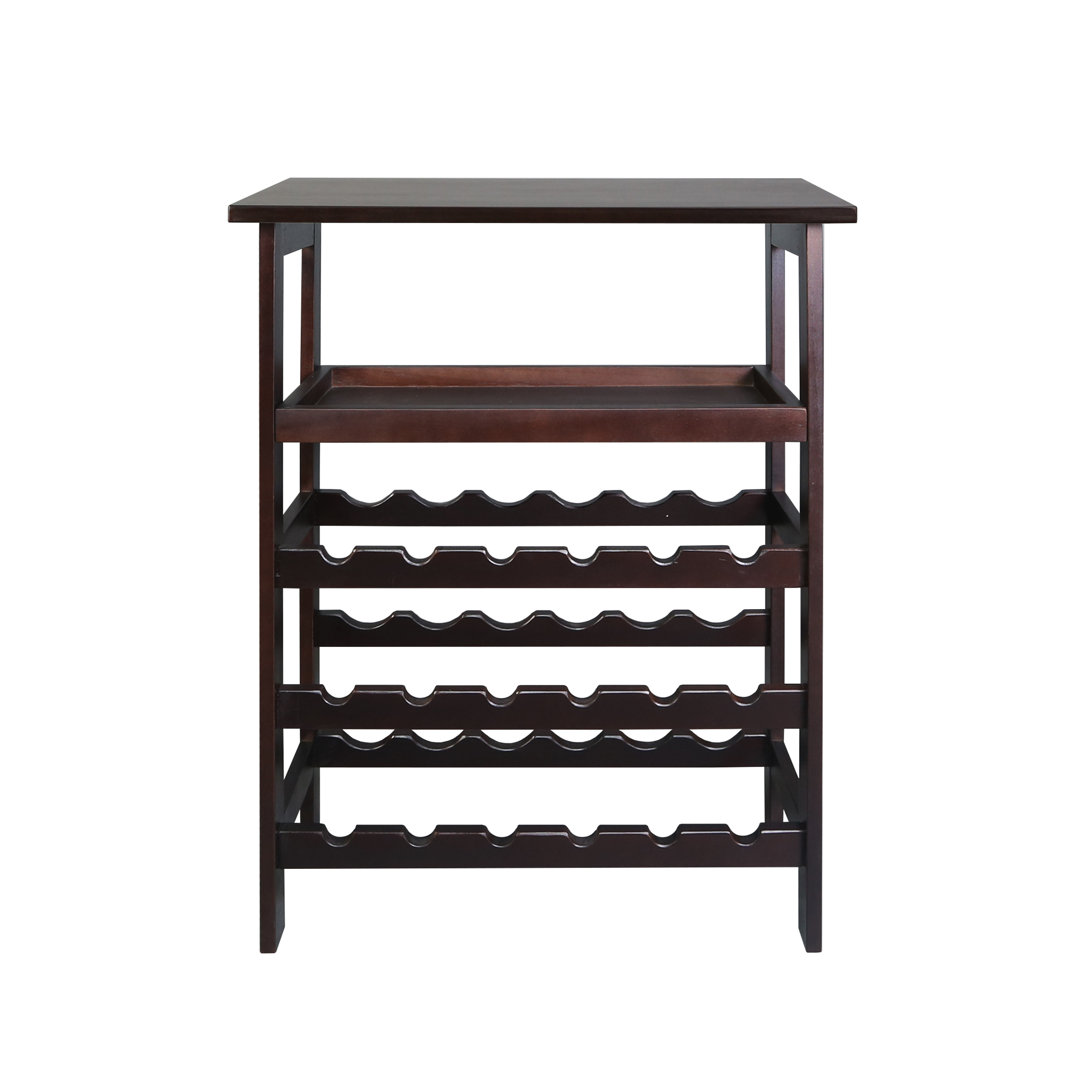 Mohad 18 Bottle Solid Wood Floor Wine Bottle Rack in Winston Porter