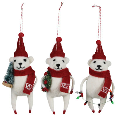 7.5'' Fabric Animals Hanging Figurine Ornament