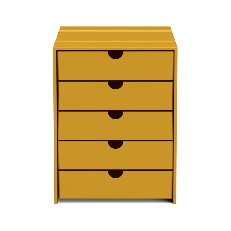 Classeur à 5 tiroirs avec classeur, Jaune