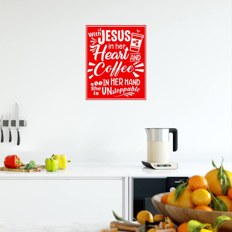 Text & Numbers Non-Wall Damaging Wall Decal, Red, 18" H x 15" W