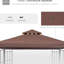 Auvent de remplacement pour pavillon de jardin 9,8 pi X, 2 tissus, café, pour abri de jardin extérieur 10,08 pi 01-0153 et 100100-076