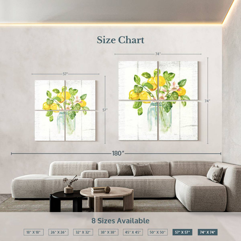 Yarlin Lemon Branches I, 57" H x 57" W