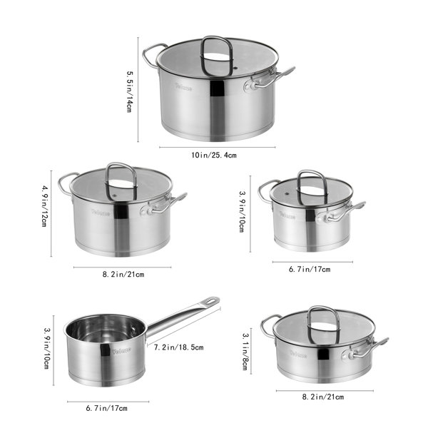 Saucepan, Stainless Steel Milk Pan 12cm, Soup Pot for Induction and Oven,  Non Stick Milk Pot, Dishwasher Safe Cookware(Sliver)