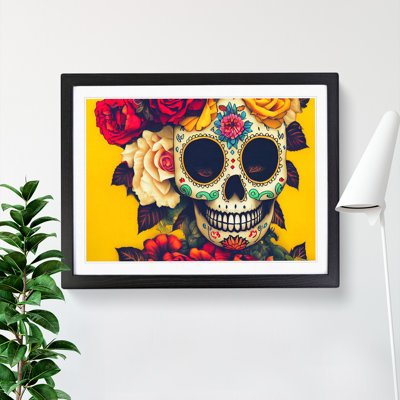 Magnificent Floral Sugar Skull - Single Picture Frame Print