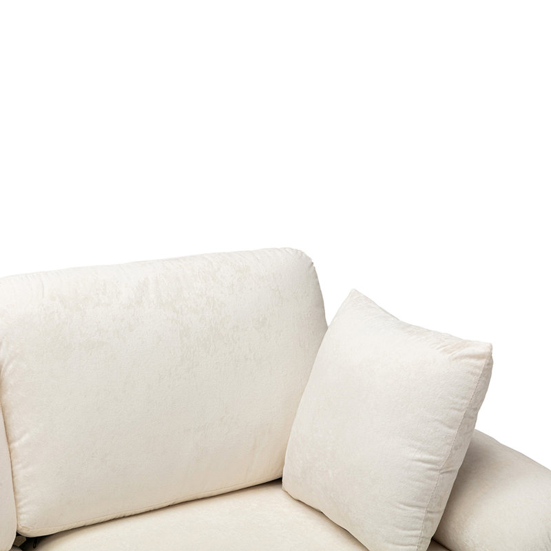 Canapé modulaire réversible avec repose-pieds de 114,42 po Williamsen, 100 % polyester blanc
