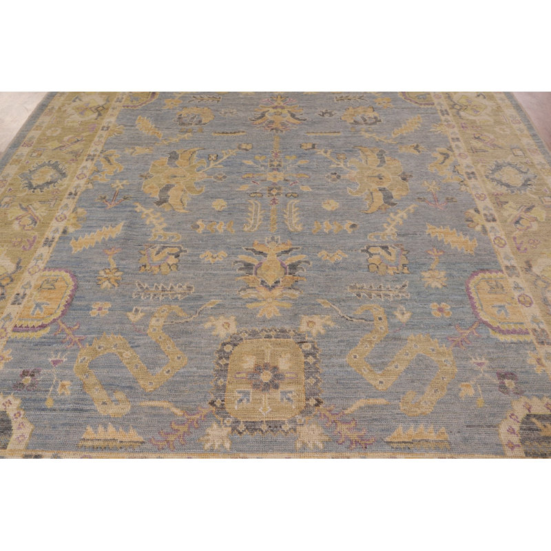 Tapis bleu clair clair Oushak