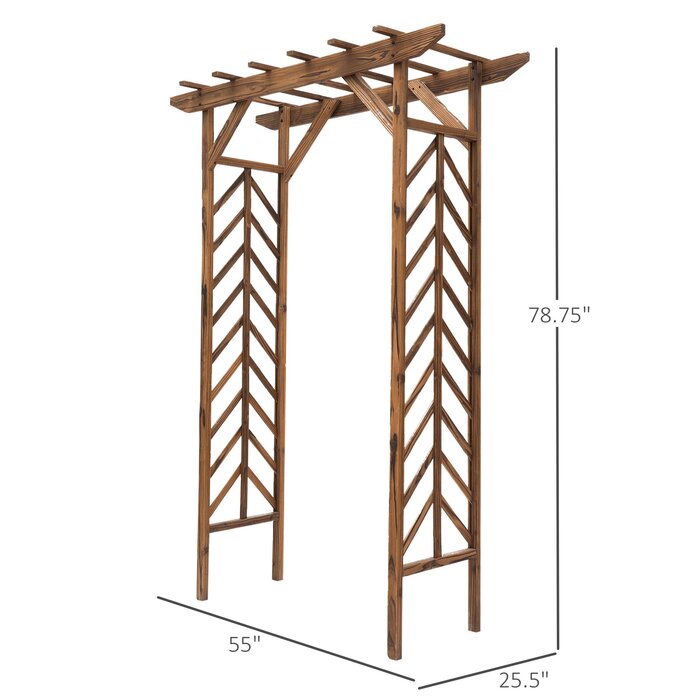 Outsunny 55'' W x 25.5'' D Solid Wood Arbor in Brown & Reviews | Wayfair