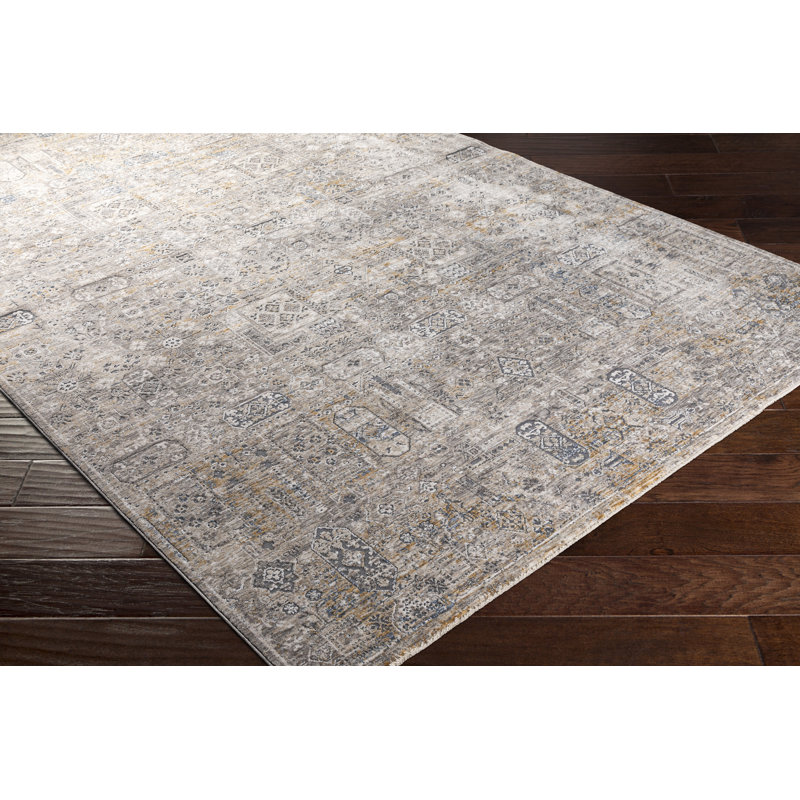 Tapis brun clair tissé à plat à la main Fleener, Rectangle 6 pi 7 po x 9 pi 6 po