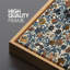«Blue Brown Classic French Toile Botanicals», impression sur toile encadrée surdimensionnée-111654026-111654024