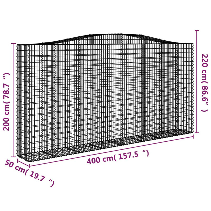 220cm H x 400cm W Galvanised Iron Border Fencing