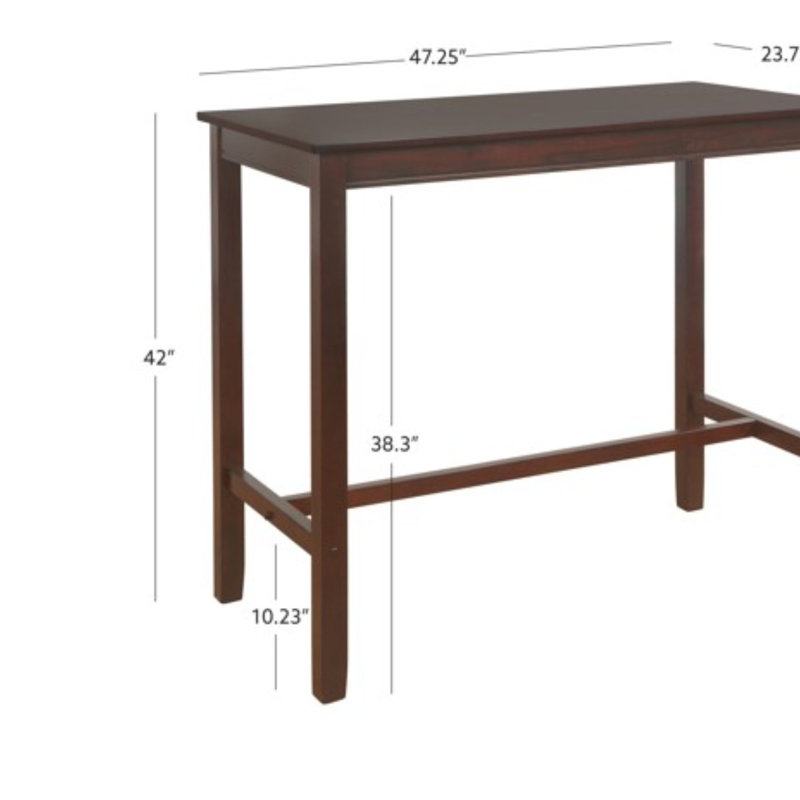 Arlyce 4 - Person Bar Height Dining Set, Brown/Red, 36" H x 47.25" L x 23.75" W, Brown