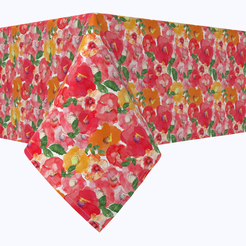 Rectangular Tablecloth, 100% Cotton, Floral 206, 84" x 52"
