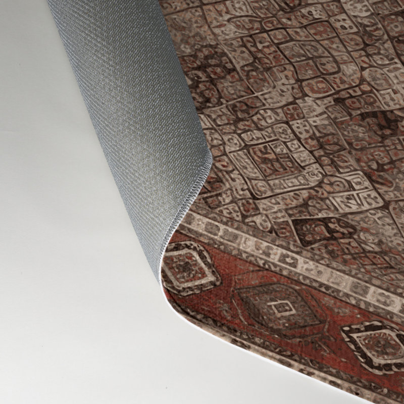 Tapis d'intérieur et d'extérieur brun Persian, Rectangle 9 pi x 12 pi