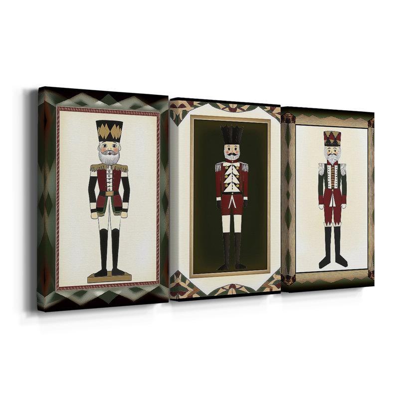 Christmas Holiday Art CXII - Toile tendue avec châssis sur mesure - 3 pièces, H 27 po x l 54 po