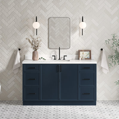 ARIEL Kelly 60 Single Sink Bathroom Vanity with Carrara Quartz Top