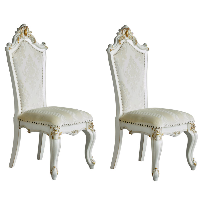 Chaises d'appoint Deveraux caramel et perle antique avec dossier capitonné