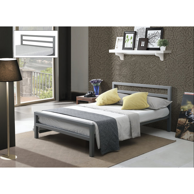 Shakia Bed, Double (4'6), Grey