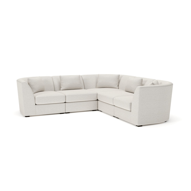 Krista Modular Sectional, Macarena Light Gray Basketweave