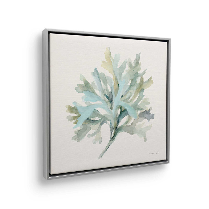 Coastal Sagebrush Whisper sur toile, 32.75" H x 32.75" W, Cadre flottant en chrome poli