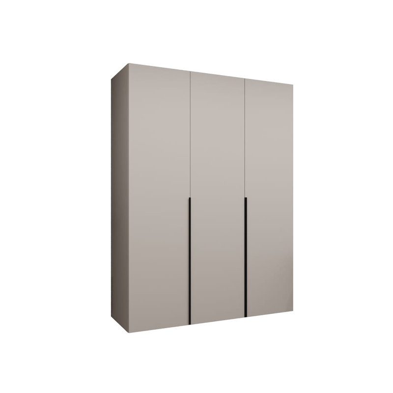 Bia 3 Door Manufactured Wood Wardrobe, Cashmere