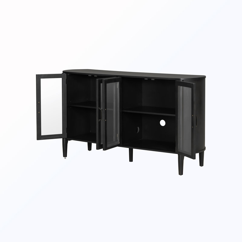 Armoire de rangement à 4 portes, Black